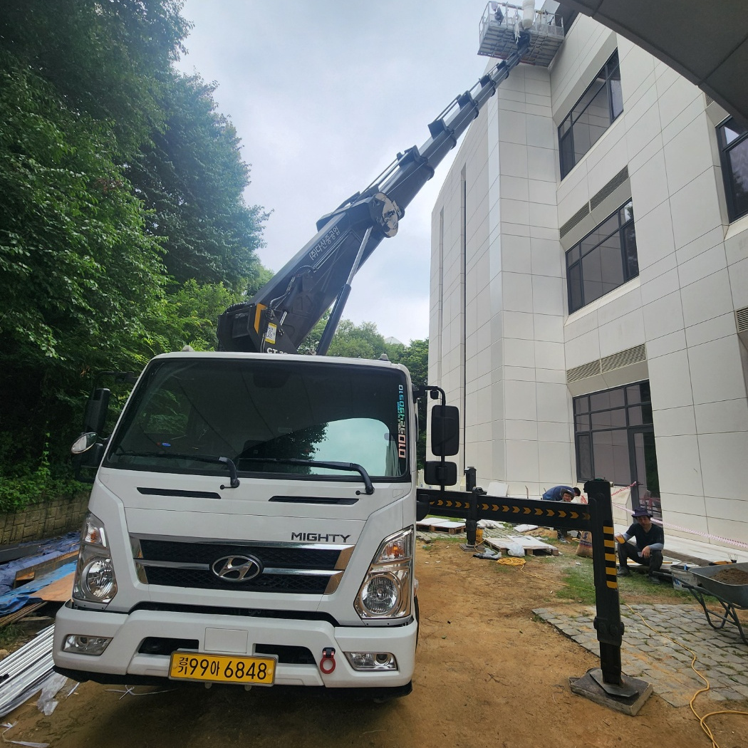 외벽 도색 스카이차 작업사진